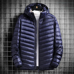 Men's Warm Lightweight White Duck Down Jacket