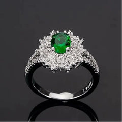 Green Zircon Decorative Ring Jewelry