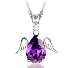 Crystal Angel Heart Pendant Jewelry