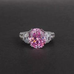 OEVAS Oval Cut 6.5 Carat 925 Silver Ring Gift