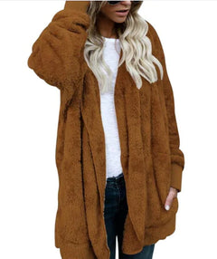 Faux Fur Coat, Warm Cotton Jacket, Furry Outerwear