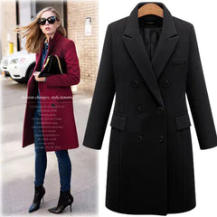 Mid-Length Wool Blend Trench Coat Outerwear