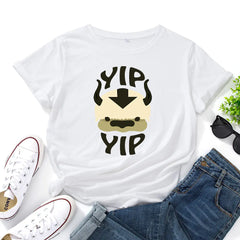 Cotton Loose Round Neck Short Sleeve T-Shirt for Women