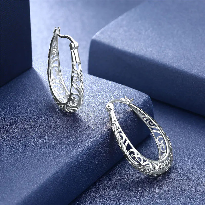 S925 Silver Hollow Earrings Jewelry