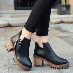 2020 Fall Winter Women's Chunky Heel Ankle Boots