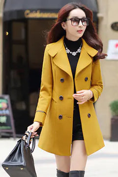Women's Long Thin Woolen Coat in Spring Style