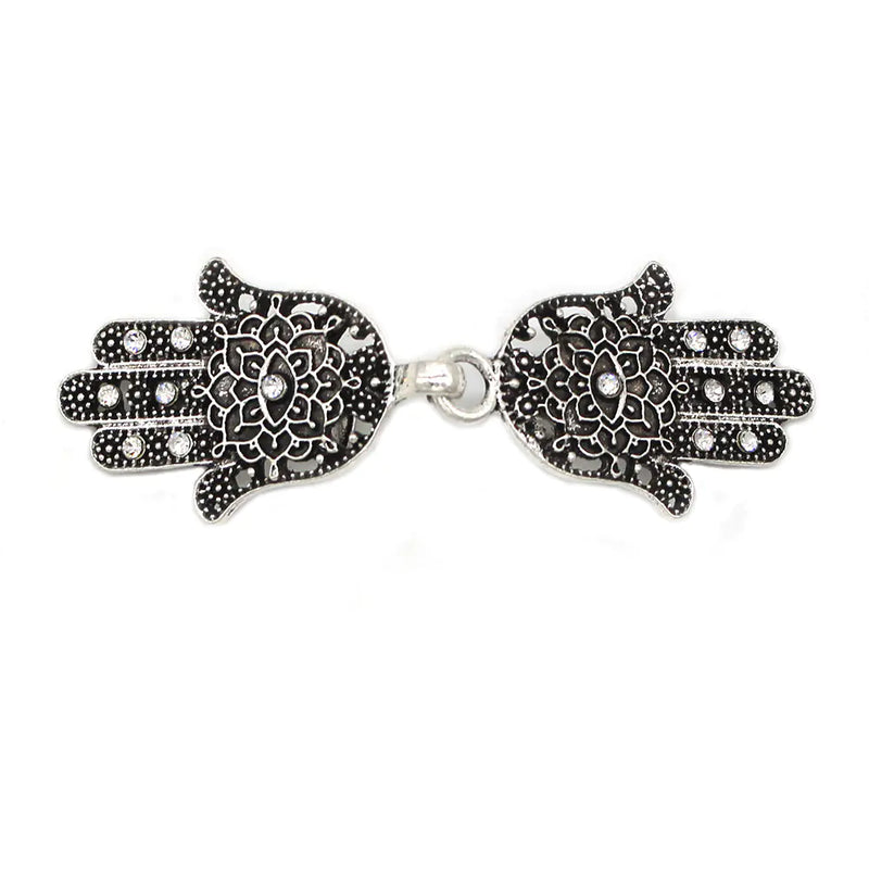 Vintage Rhinestone Sweater Shawl with Butterfly Brooch
