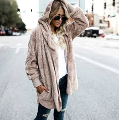 Faux Fur Coat, Warm Cotton Jacket, Furry Outerwear