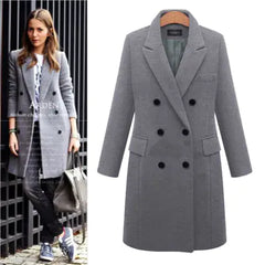 Mid-Length Wool Blend Trench Coat Outerwear