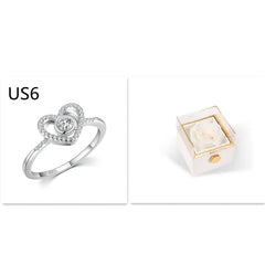 Fashion Acrylic Rotating Rose Jewelry Box