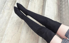 Knee-High Stiletto Long Boots with Patchwork Design