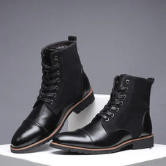Men's Trendy Color-Block Pointed-Toe Warm Boots