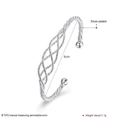 Silver Minimalist Line Bracelet - Fashionable Mesh Design
