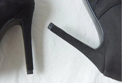 Knee-High Stiletto Long Boots with Patchwork Design