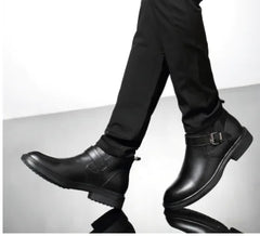 Plush Cowhide Cotton Business Boots Leather Shoes