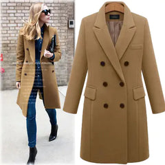 Mid-Length Wool Blend Trench Coat Outerwear