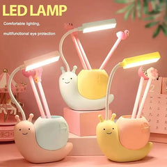 Cute Snail USB Desk Lamp with Pen Holder for Reading