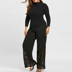 Women's High-Waist Wide Leg Fitness Trousers