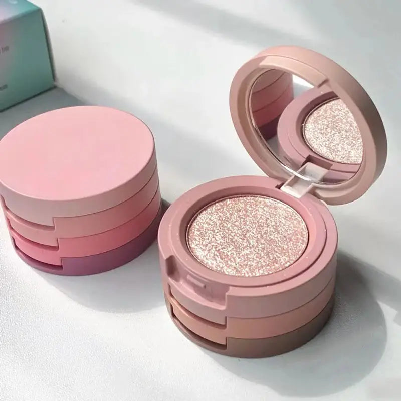 Three-Layer Earth Color Eyeshadow with Mirror
