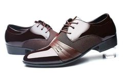 Men's Casual Leather Dress Shoes with Lace-up Design