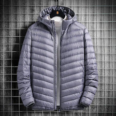 Men's Warm Lightweight White Duck Down Jacket