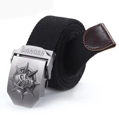 Men's Skull Automatic Buckle Canvas Belt (Wholesale)